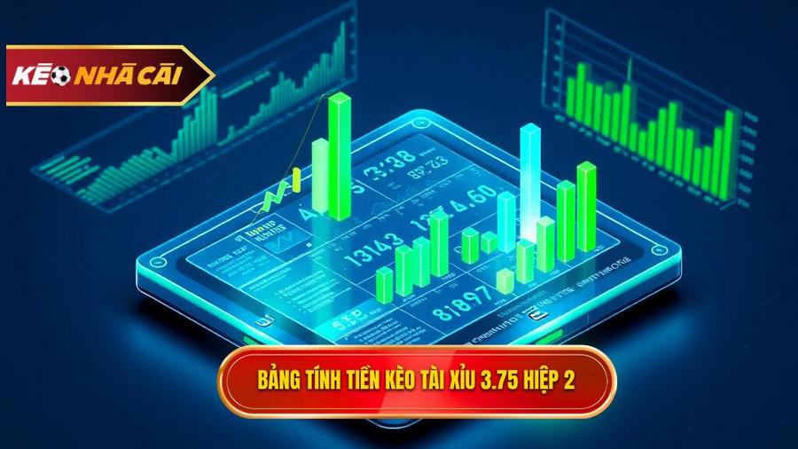 Bảng tính tiền chi tiết cho Kèo tài xỉu 3.75 hiệp 2