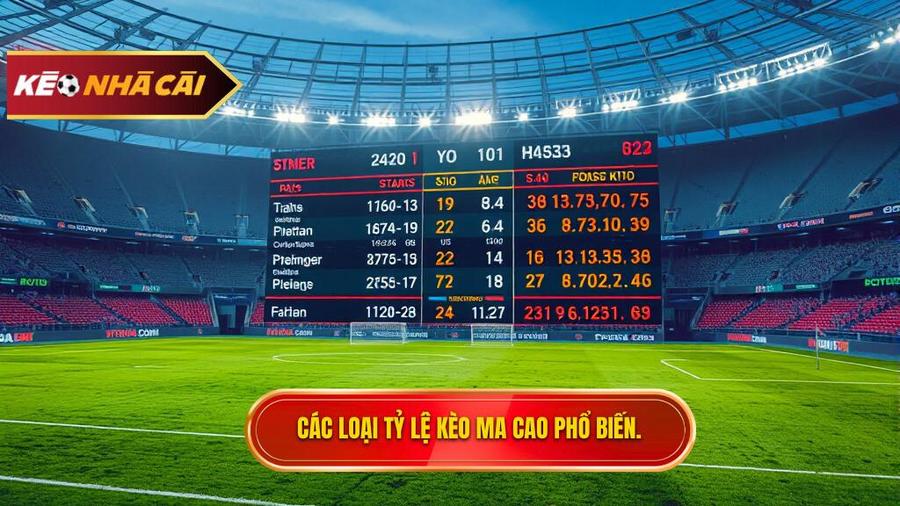 Các loại tỷ lệ phổ biến trong Kèo bóng đá Ma Cao